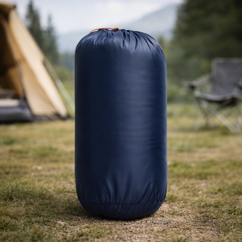 Śpiwór turystyczny mumia 210x75cm Granatowy + Pokrowiec