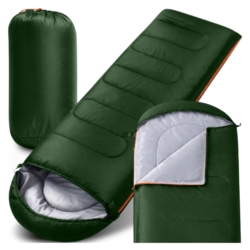 Śpiwór turystyczny mumia 210x75cm Ciemny Zielony + Pokrowiec