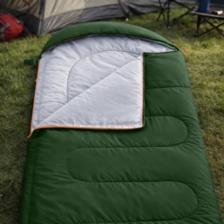 Śpiwór turystyczny mumia 210x75cm Ciemny Zielony + Pokrowiec