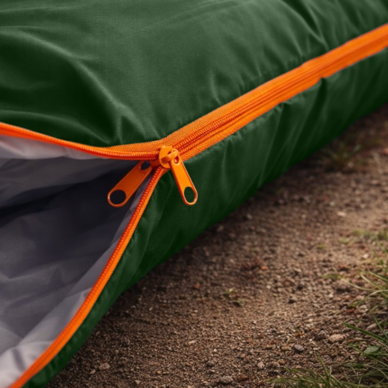 Śpiwór turystyczny mumia 210x75cm Ciemny Zielony + Pokrowiec