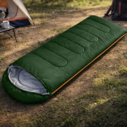 Śpiwór turystyczny mumia 210x75cm Ciemny Zielony + Pokrowiec