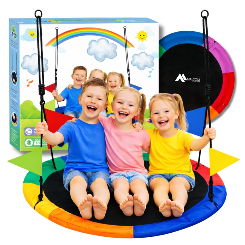 Huśtawka ogrodowa bocianie gniazdo Kolorowa 120cm