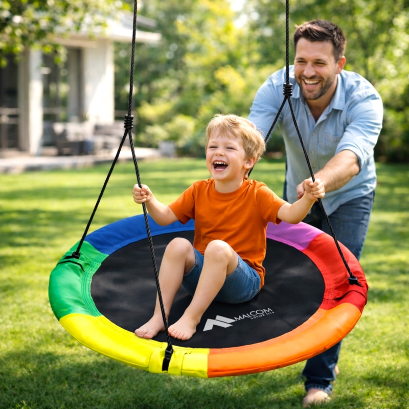 Huśtawka ogrodowa bocianie gniazdo Kolorowa 120cm