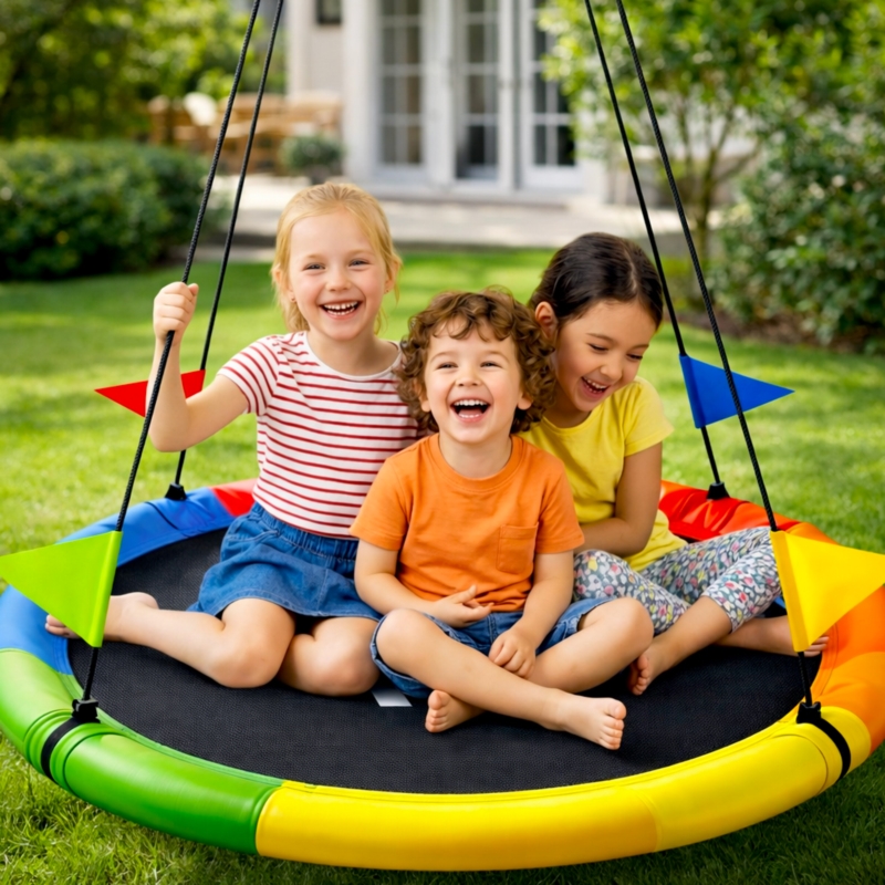 Huśtawka ogrodowa bocianie gniazdo Kolorowa 120cm