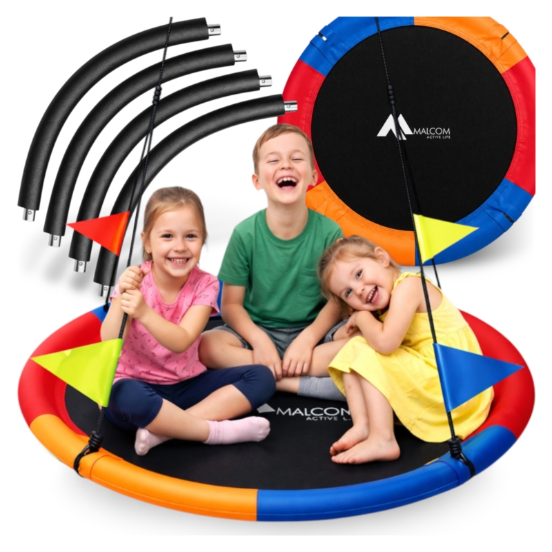 Huśtawka dla dzieci bocianie gniazdo Kolorowa 120cm