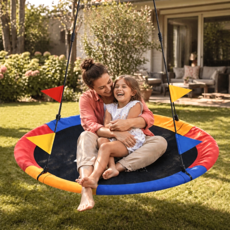 Huśtawka dla dzieci bocianie gniazdo Kolorowa 120cm
