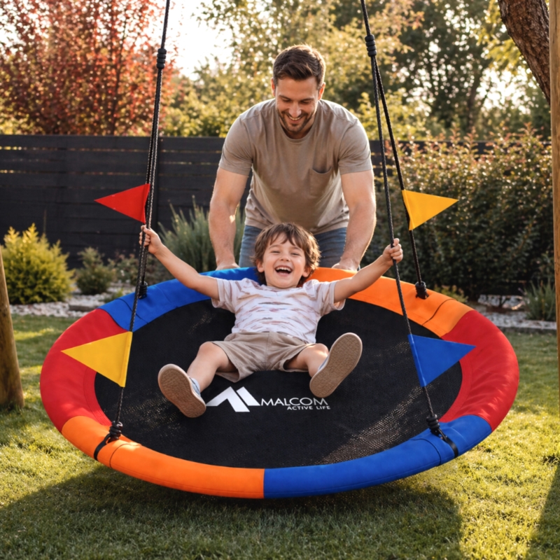 Huśtawka dla dzieci bocianie gniazdo Kolorowa 120cm