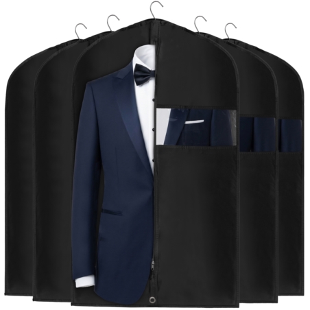 Pokrowiec ochronny na ubrania, garnitur Czarny 60x100cm 5 sztuk