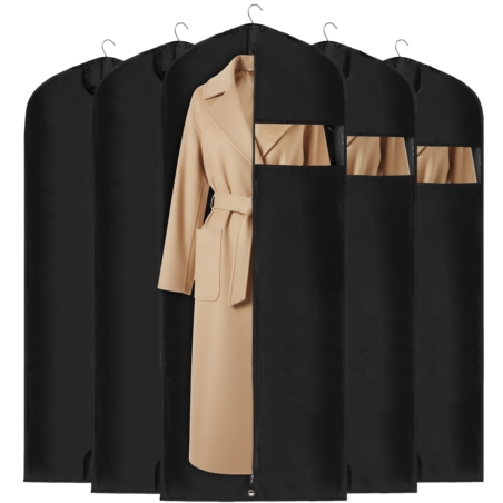 Pokrowiec ochronny na ubrania, garnitur Czarny 60x150cm 5 sztuk