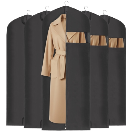 Pokrowiec ochronny na ubrania, garnitur Grafitowy 60x150cm 5 sztuk