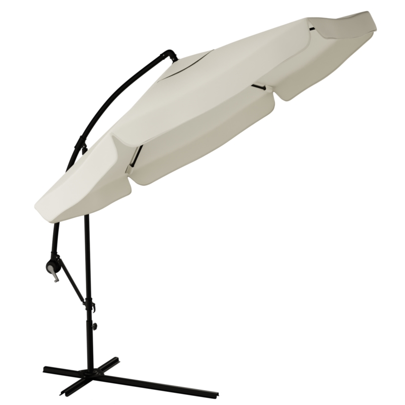 Parasol ogrodowy na wysięgniku składany 350cm Kremowy + Pokrowiec