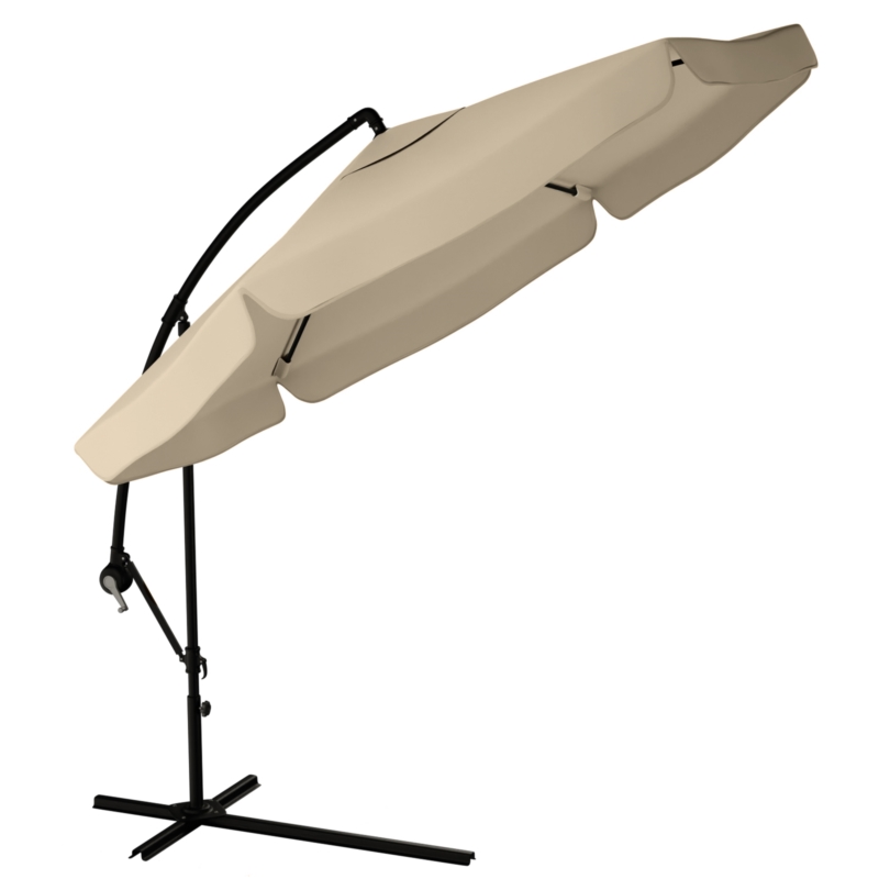 Parasol ogrodowy na wysięgniku składany 350cm Beżowy + Pokrowiec