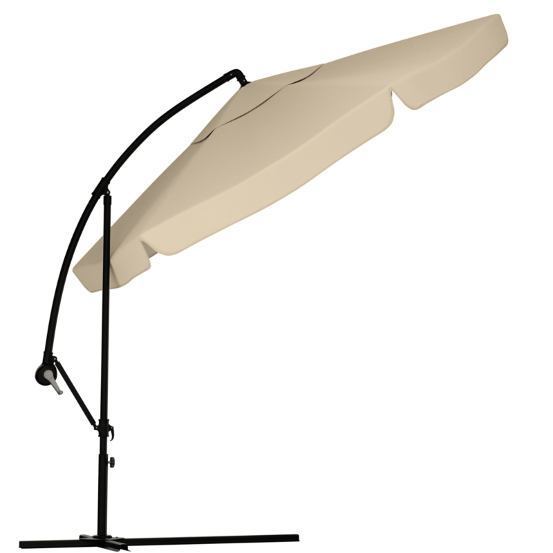 Parasol ogrodowy na wysięgniku składany 350cm Beżowy + Pokrowiec
