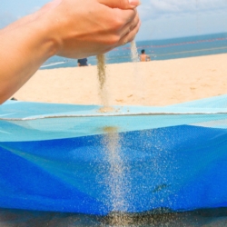 Mata plażowa koc Sand Free Niebieska 200x200cm