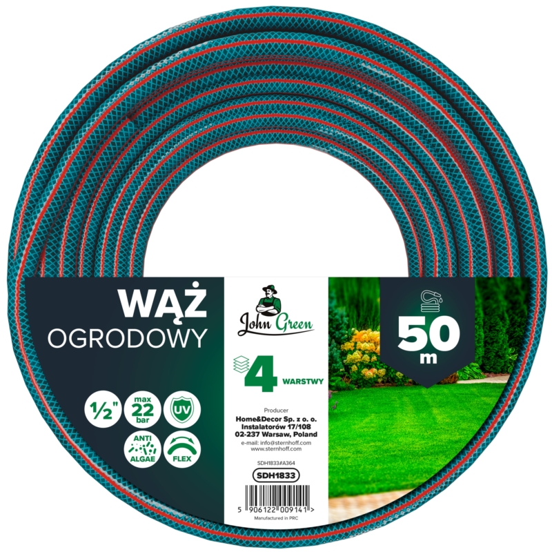 Wąż ogrodowy do podlewania 4-warstwowy 1/2" 50m