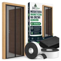 Moskitiera na drzwi z magnesem oraz możliwoscią docięcia 210/210x100/90/80cm Czarna