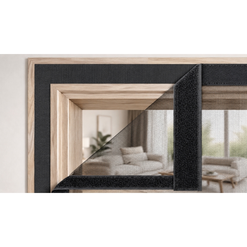 Moskitiera na drzwi z magnesem oraz możliwoscią docięcia 210/210x100/90/80cm Czarna
