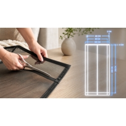 Moskitiera na drzwi z magnesem oraz możliwoscią docięcia 210/210x100/90/80cm Czarna