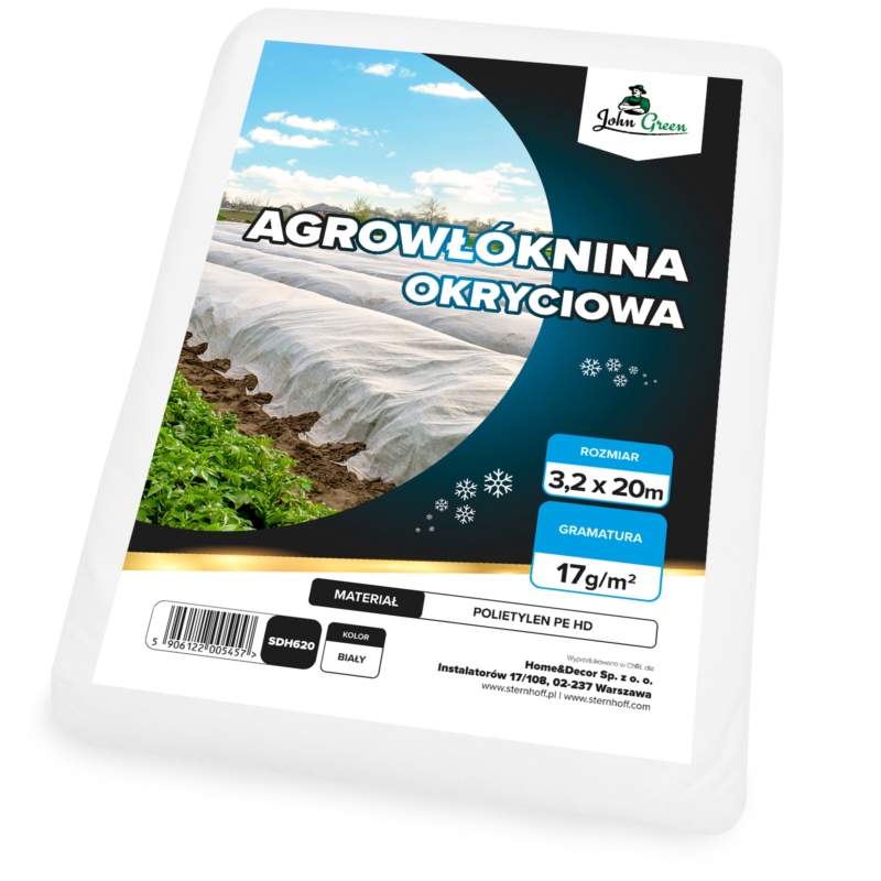 Agrowłóknina zimowa okryciowa przeciw mrozom biała 3,2x20m 17g/m2