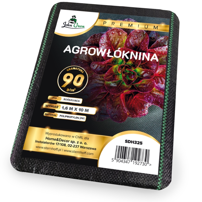 Agrowłóknina wiosenna ściółkująca na chwasty czarna 90g/m2 1,6x10m