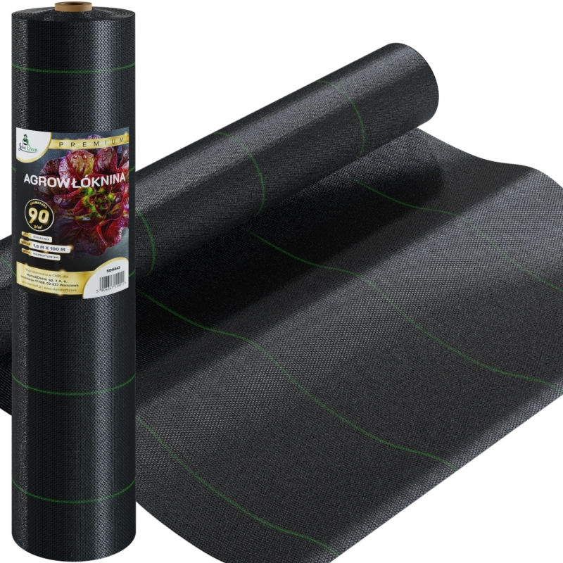 Agrowłóknina wiosenna ściółkująca na chwasty czarna 90g/m2 1,6x100m