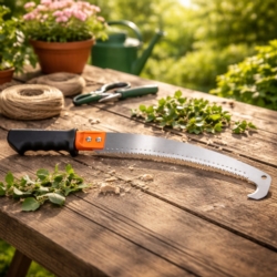 Piła ręczna do cięcia gałęzi i drewna z hakiem i możliwością zwieszenia 38cm