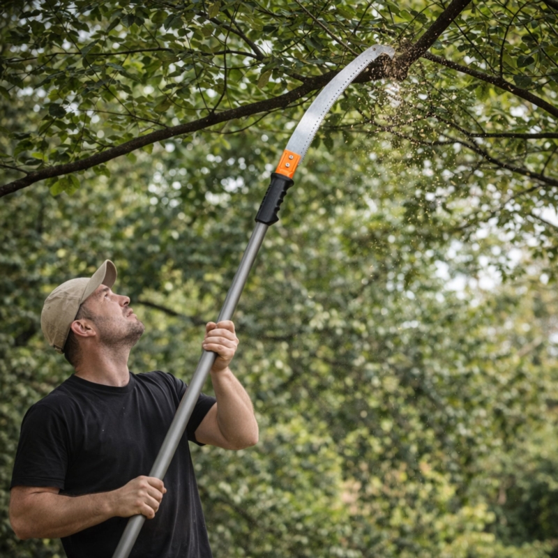 Piła ręczna do cięcia gałęzi i drewna z hakiem i możliwością zwieszenia 38cm