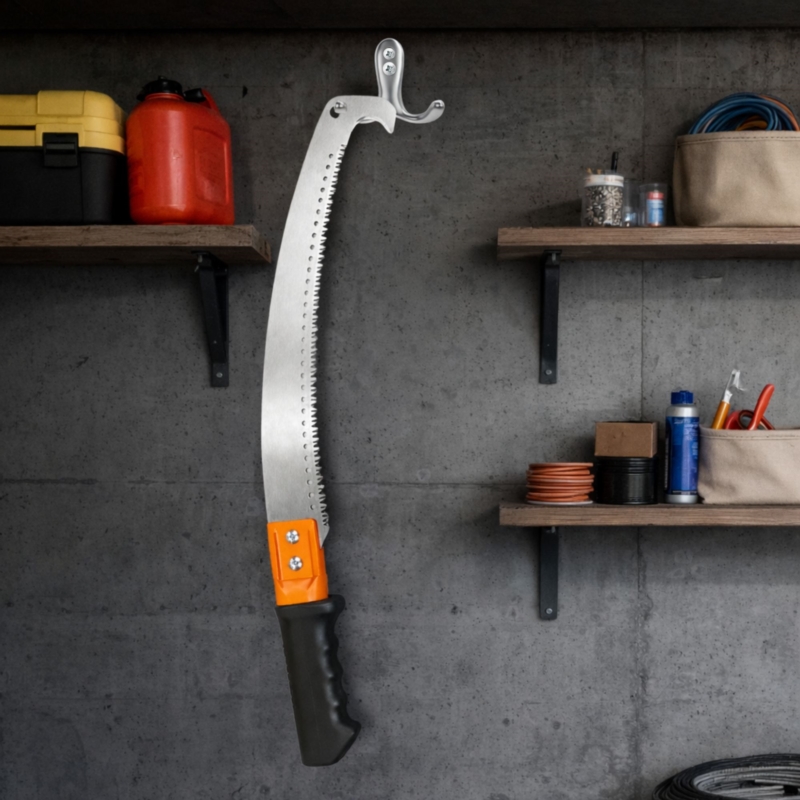 Piła ręczna do cięcia gałęzi i drewna z hakiem i możliwością zwieszenia 38cm