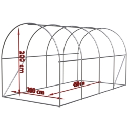 Tunel foliowy ogrodowy szklarnia z metalowym stelażem Zielony 2x4,5x2m