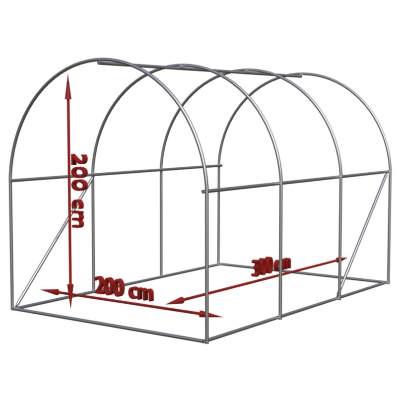 Tunel foliowy ogrodowy szklarnia z metalowym stelażem Biały 2x3x2m