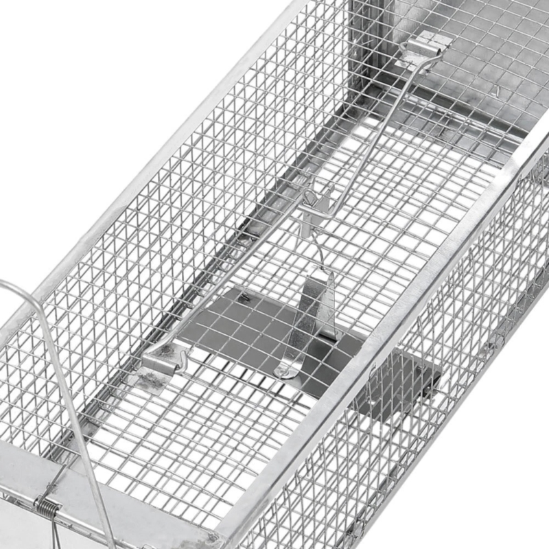 Żywołapka na łasice, szczury i myszy bezpieczna dla zwierząt metalowa pułapka 44x14x11cm