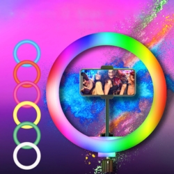 Lampa pierścieniowa do selfie LED RGB + Statyw + Pilot
