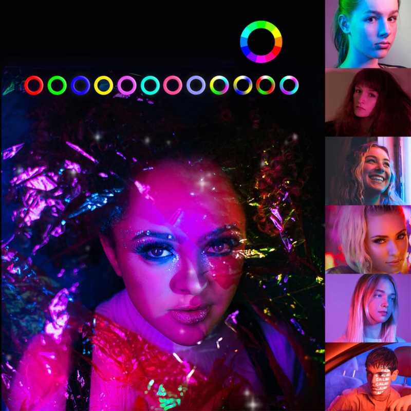 Lampa pierścieniowa do selfie LED RGB + Statyw + Pilot