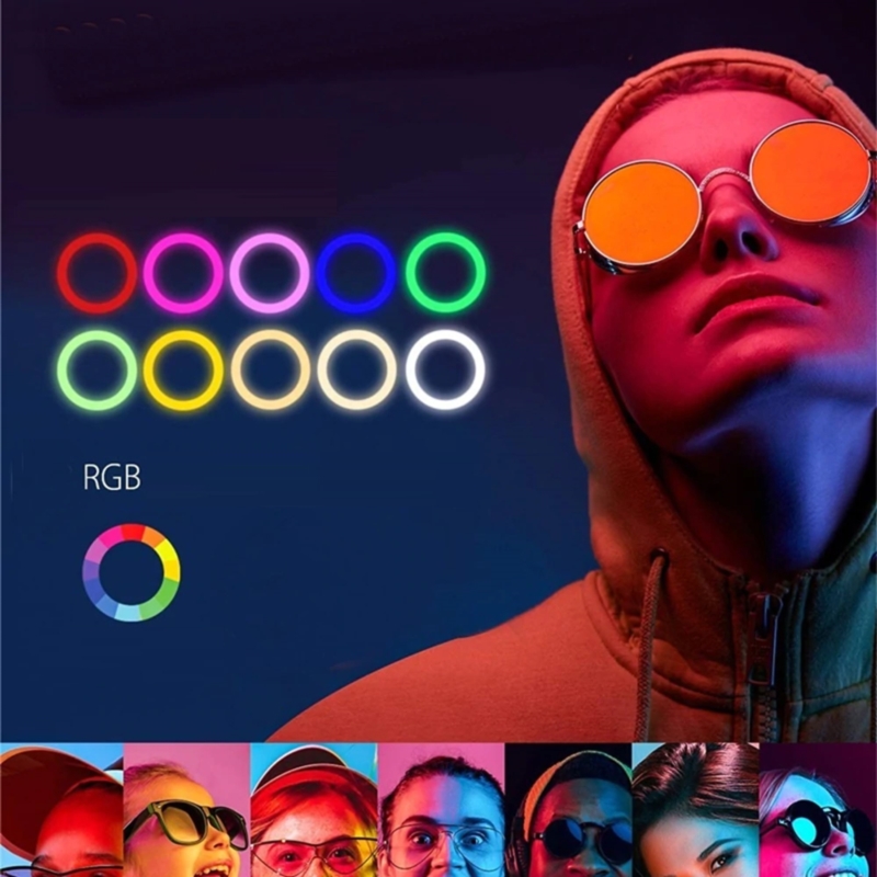 Lampa pierścieniowa do selfie LED RGB + Statyw + Pilot
