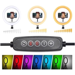 Lampa pierścieniowa do selfie LED RGB + Statyw + Pilot
