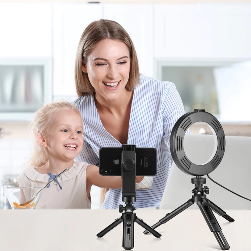 Lampa pierścieniowa do selfie LED do salonów kosmetycznych + Mały Statyw