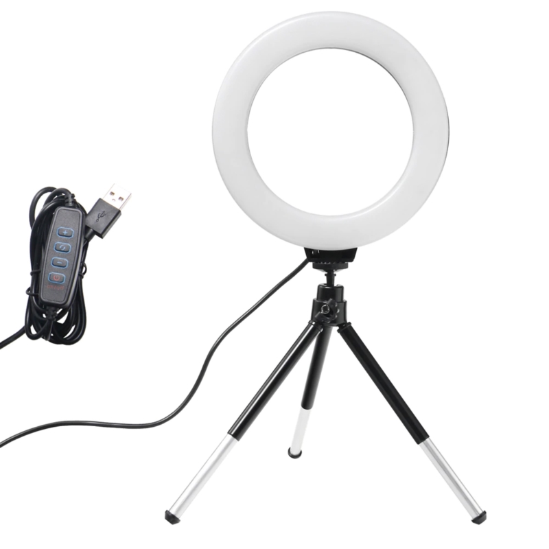 Lampa pierścieniowa do selfie LED do salonów kosmetycznych + Mały Statyw