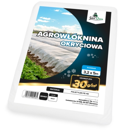 Agrowłóknina zimowa okryciowa przeciw mrozom biała 3,2x5m 30g/m2