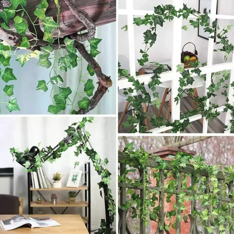 Sztuczny bluszcz girlanda ozdobna z liśćmi 3 sztuki 6 metrów
