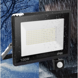 Halogen roboczy 100W LED SMD 230V IP66 z czujnikiem ruchu