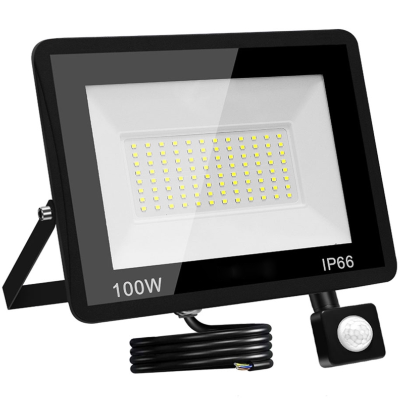 Halogen roboczy 100W LED SMD 230V IP66 z czujnikiem ruchu