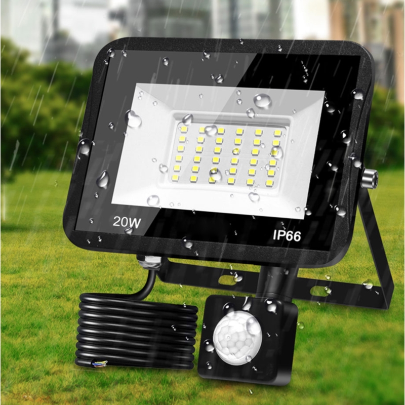 Halogen roboczy 20W LED SMD 230V IP66 z czujnikiem ruchu
