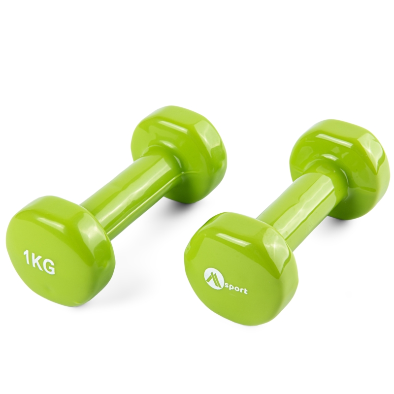 Hantle żeliwne z wykończeniem winylowym Zielone 2x1kg