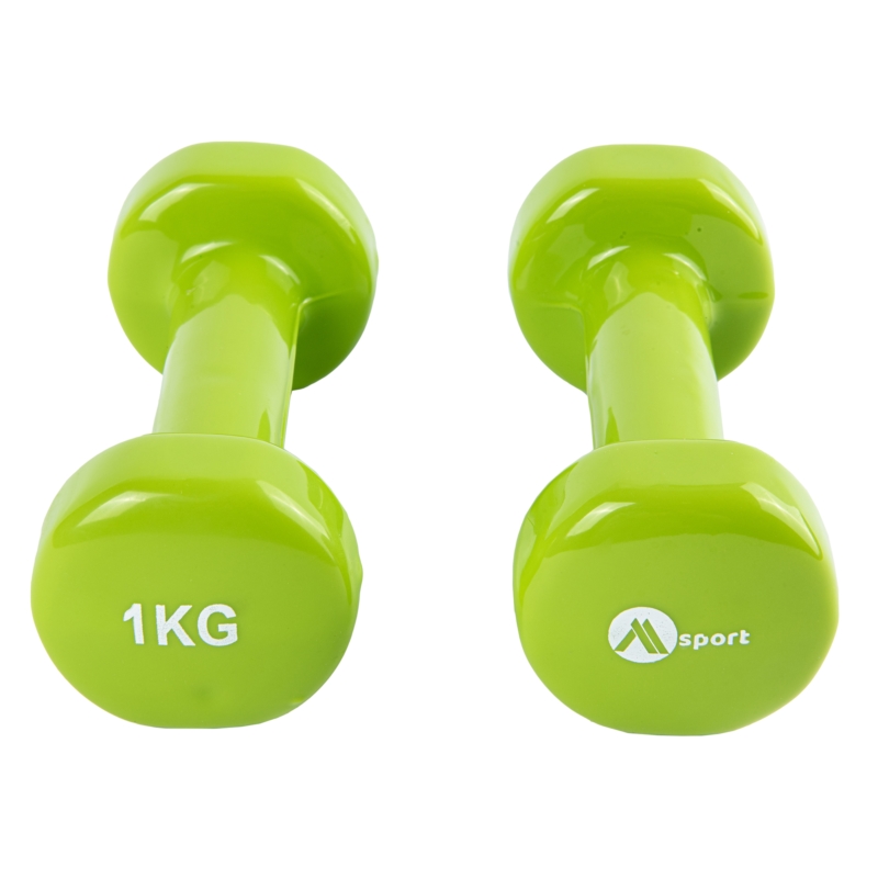 Hantle żeliwne z wykończeniem winylowym Zielone 2x1kg