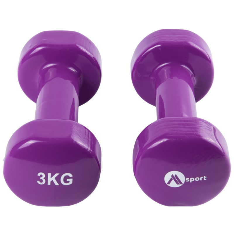 Hantle żeliwne z wykończeniem winylowym Fioletowe 2x3kg