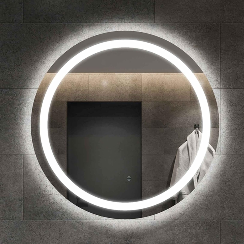 Lustro okrągłe do zawieszenia z oświetleniem LED 60cm
