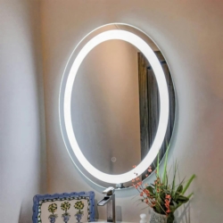 Lustro okrągłe do zawieszenia z oświetleniem LED 50cm