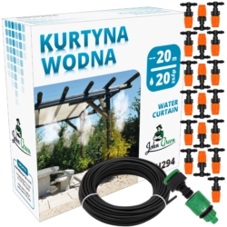 Kurtyna wodna ogrodowa zraszacz 20m + 20 dysz