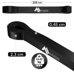 Guma oporowa do ćwiczeń gumy Powerband Czarna 11-17kg