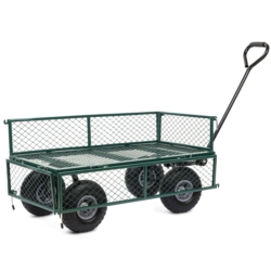 Wózek transportowy ogrodowy, przyczepka z opuszczanymi burtami oraz wkładem 100L 500kg